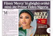 Fíìmù ‘Mercy’ ló gbégbá orókè nínú àtẹ Prime Video Nigeria